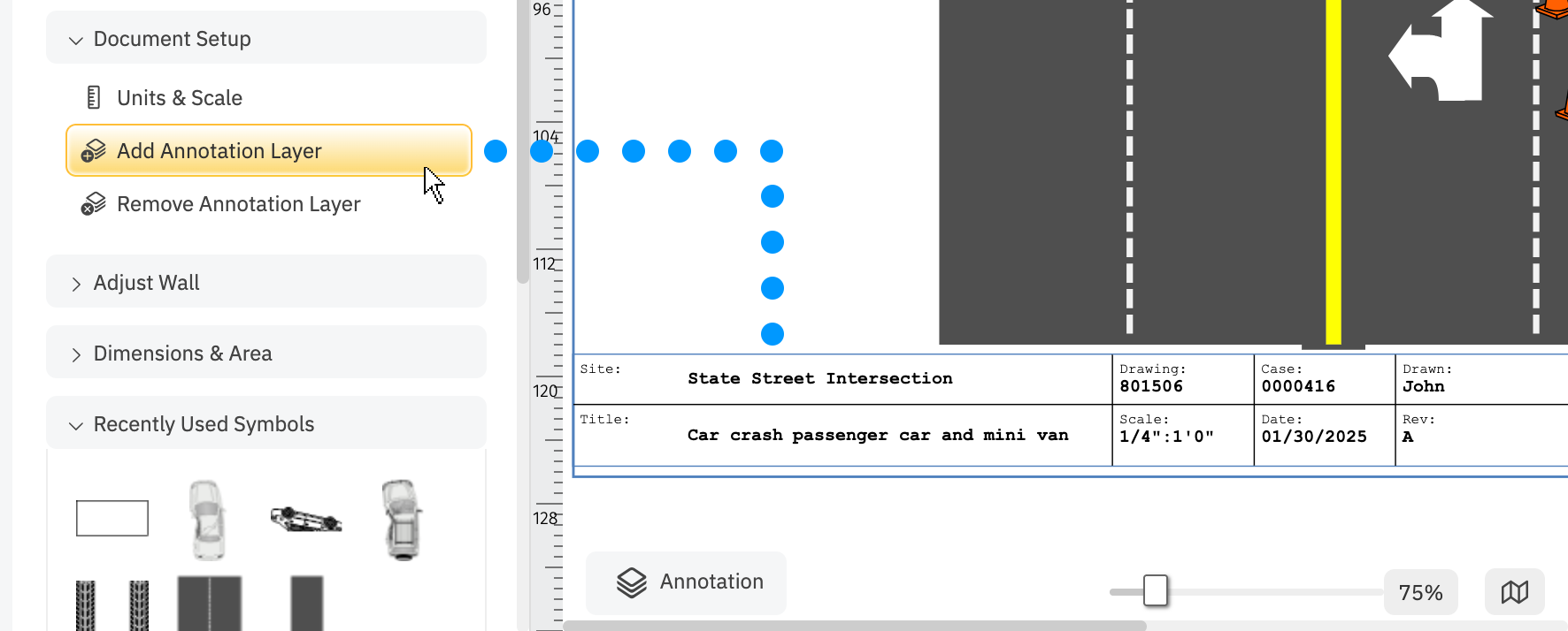 Add annotation layer to accident diagram