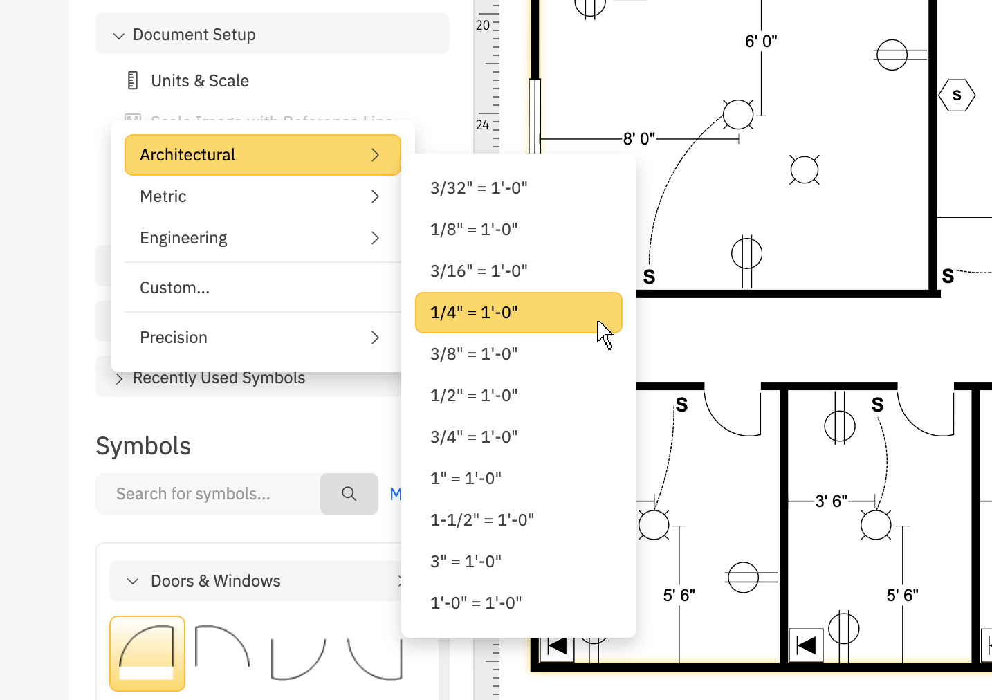 Changing scale in SmartPanel dropdown menu