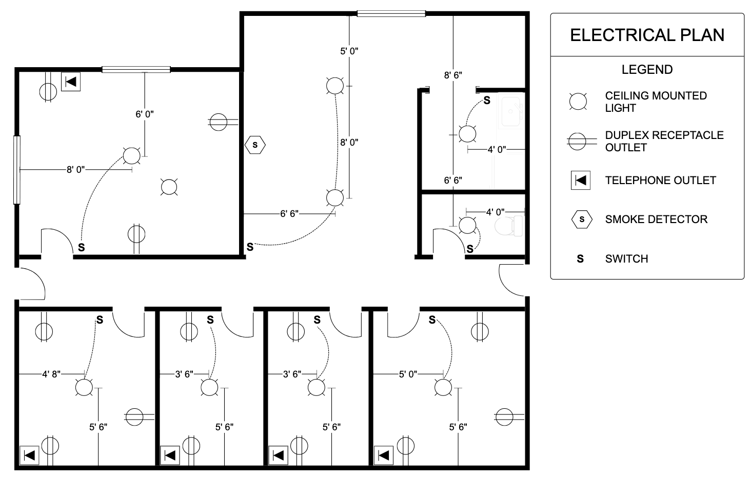 Electrical floor plan diagram
