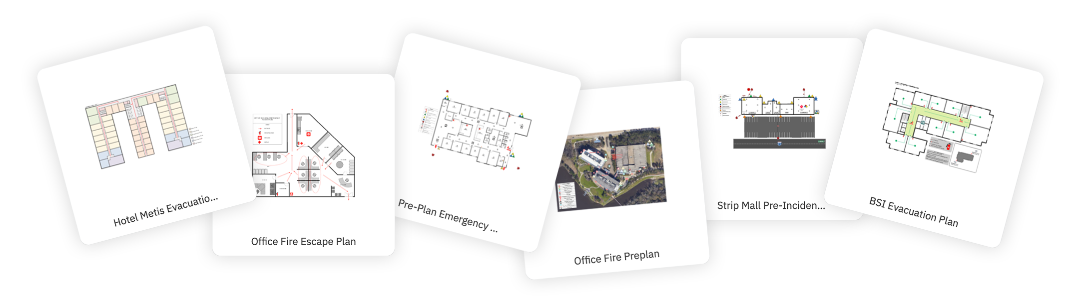 Arrangement of fire pre-planning templates