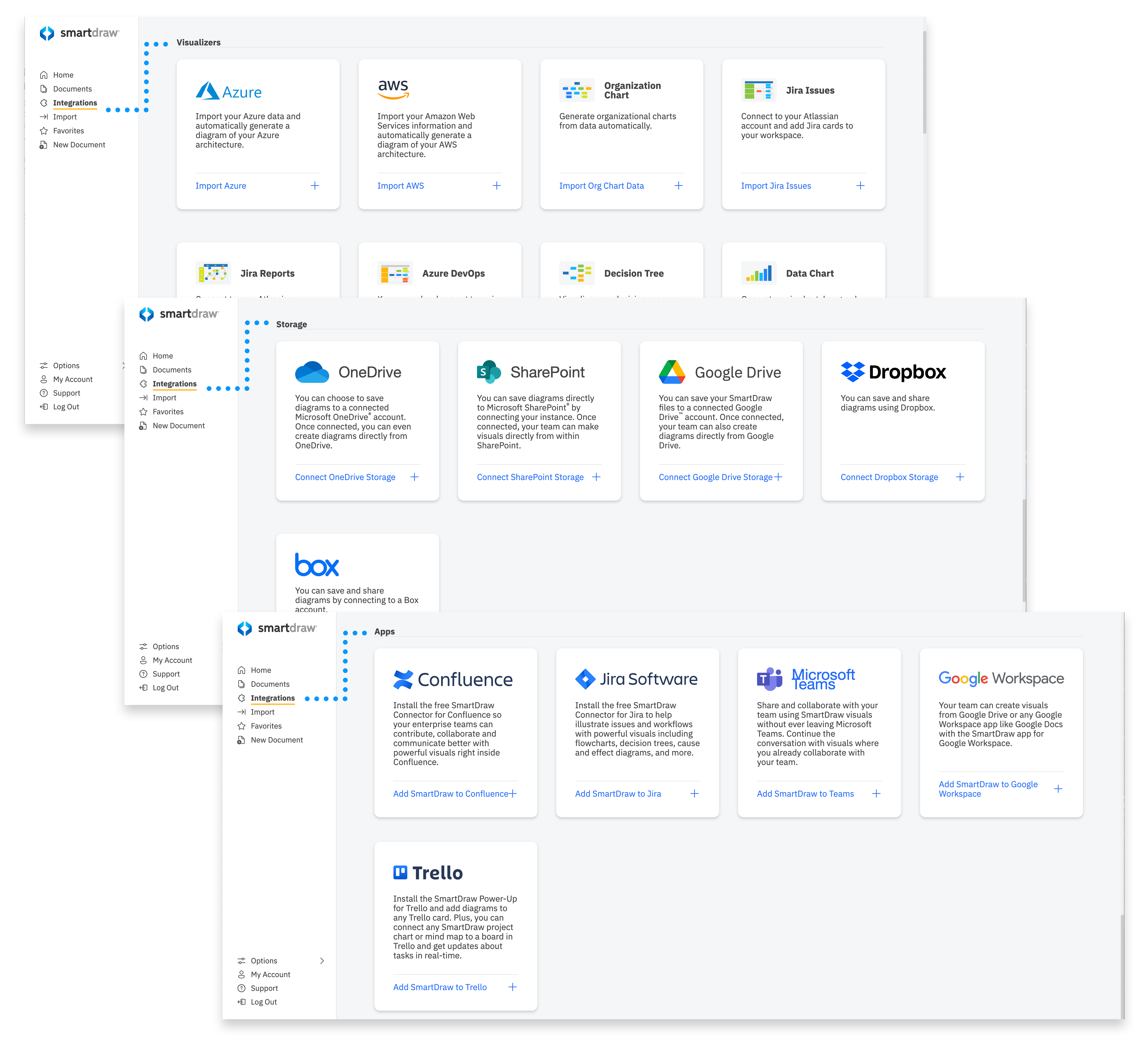 SmartDraw Dashboard Integrations